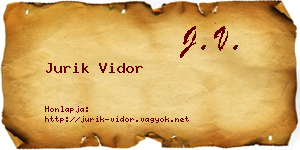 Jurik Vidor névjegykártya